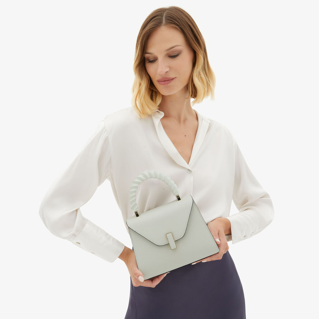 Valextra Borsetta a mano da Donna Mini in Pelle Bianca | Valextra Iside Convenienza