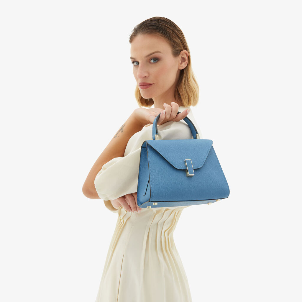 Valextra Borsa a mano da Donna Mini in Pelle Azzurra | Valextra Iside Presa
