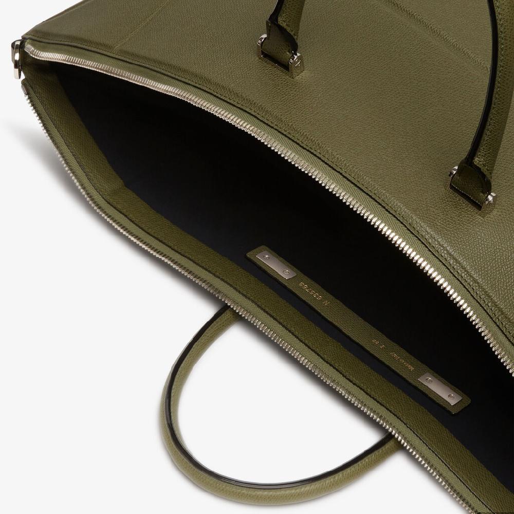 Valextra Borsa da viaggio spaziosa Verde Militare | Valextra Poliedrica Economico