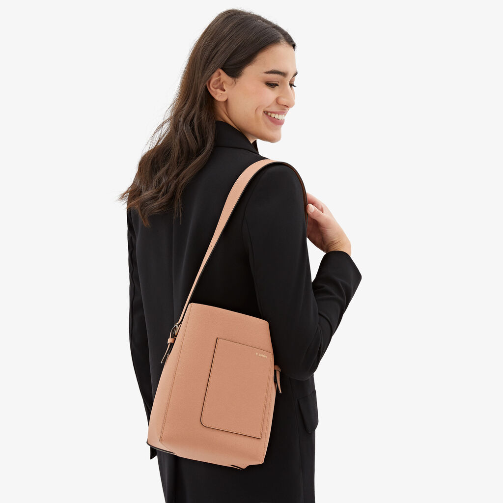 Valextra Borsa a secchiello Donna Mini in Pelle Marrone | Valextra Soft Outlet