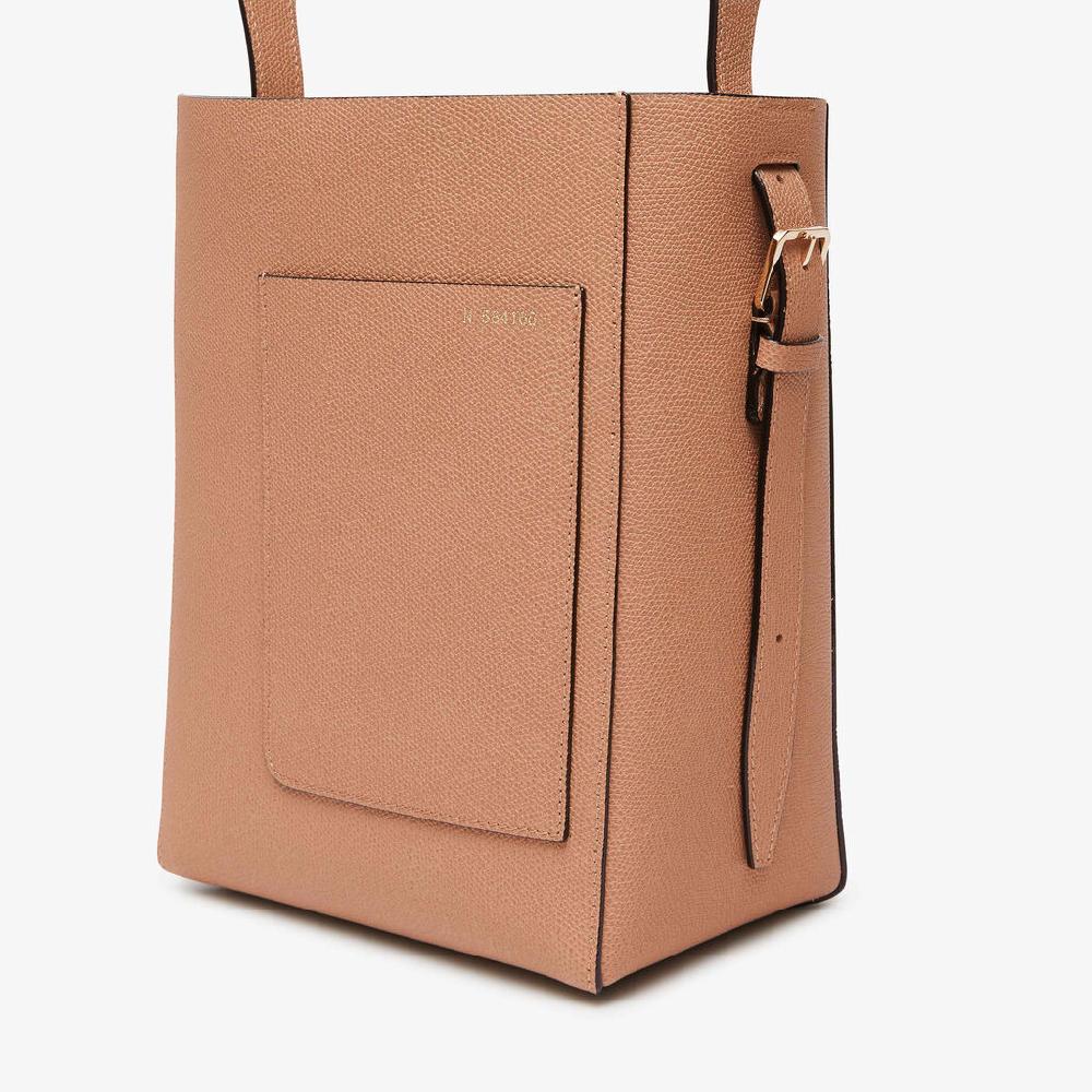 Valextra Borsa a secchiello Donna Mini in Pelle Marrone | Valextra Soft Outlet