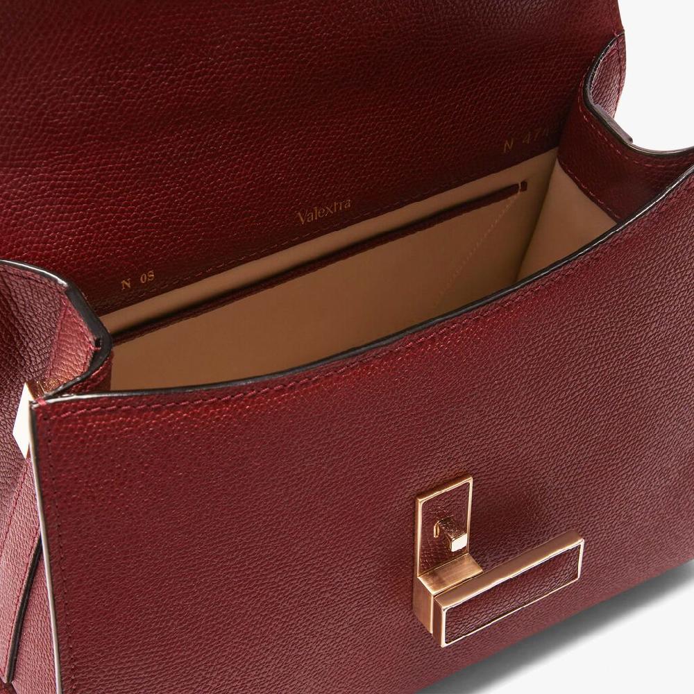 Valextra Borsa a mano Mini in Pelle Bordeaux | Valextra Iside Vendita Calda