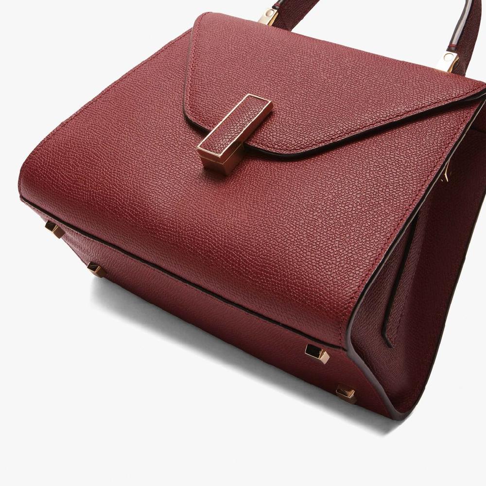 Valextra Borsa a mano Mini in Pelle Bordeaux | Valextra Iside Vendita Calda