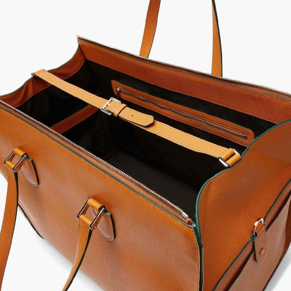 Valextra Borsone viaggio Grande in Pelle Marrone | Valextra Boston Saldi Di Fabbrica