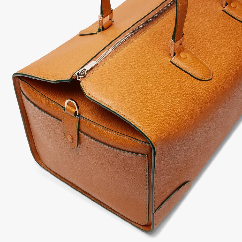 Valextra Borsone viaggio Grande in Pelle Marrone | Valextra Boston Saldi Di Fabbrica