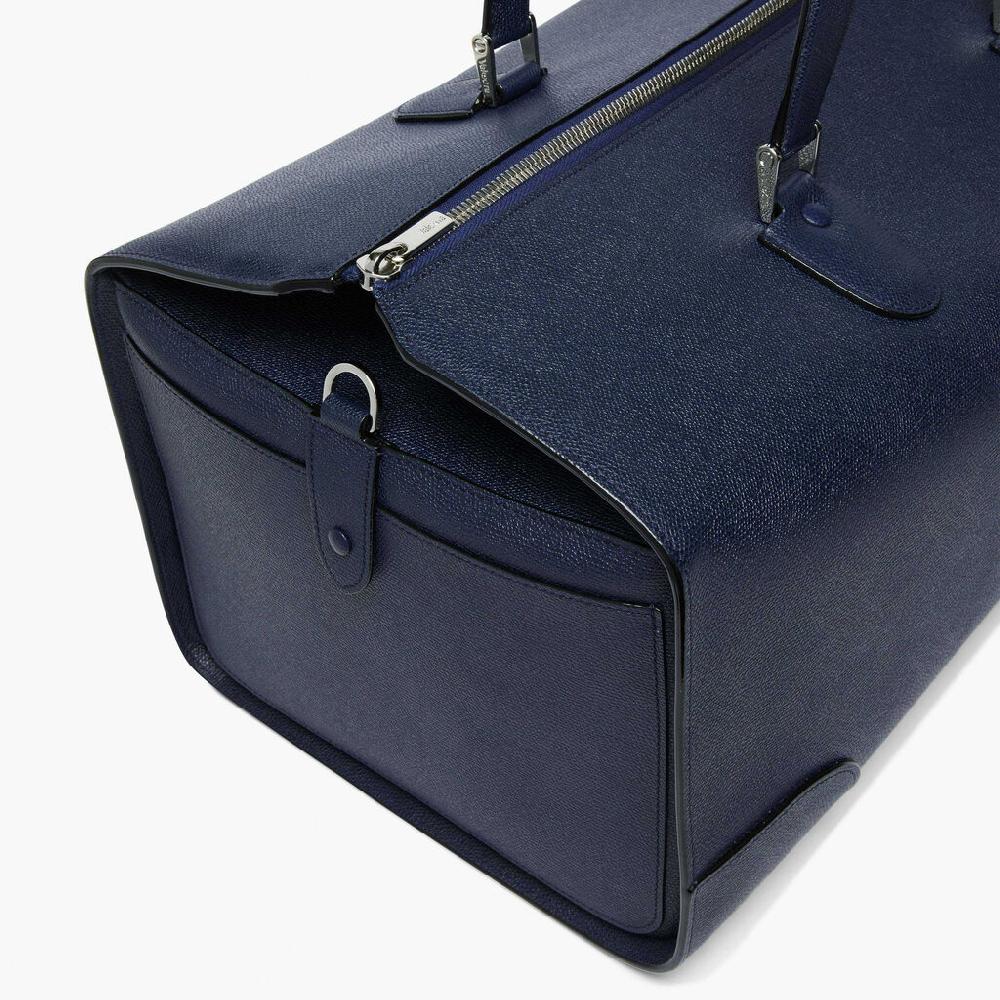 Valextra Borsone viaggio Grande in Pelle Blu | Valextra Boston Vendite Flash