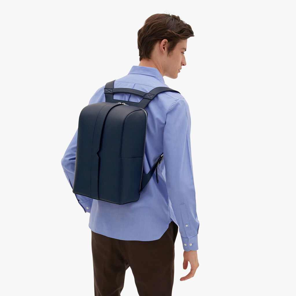 Valextra Zaino porta PC e tablet in Pelle Blu | Valextra V-Line Soddisfazione Garantita