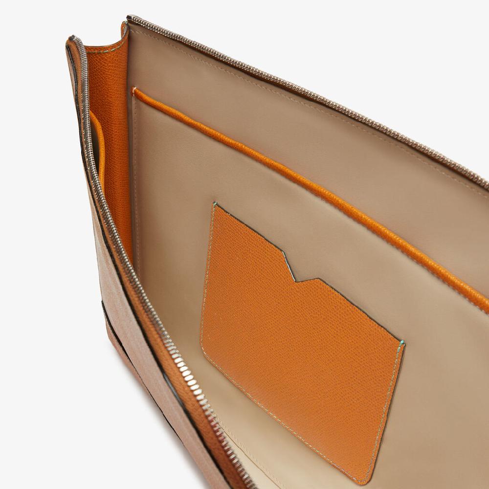 Valextra Portfolio porta pc da Uomo in Pelle Marrone | Valextra My Logo Negozi Online