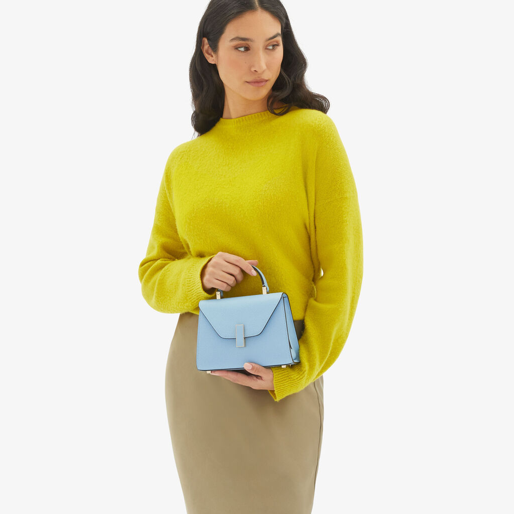 Valextra Borsa tracolla da Donna in Pelle rigida Blu | Valextra Iside Promozione Limitata