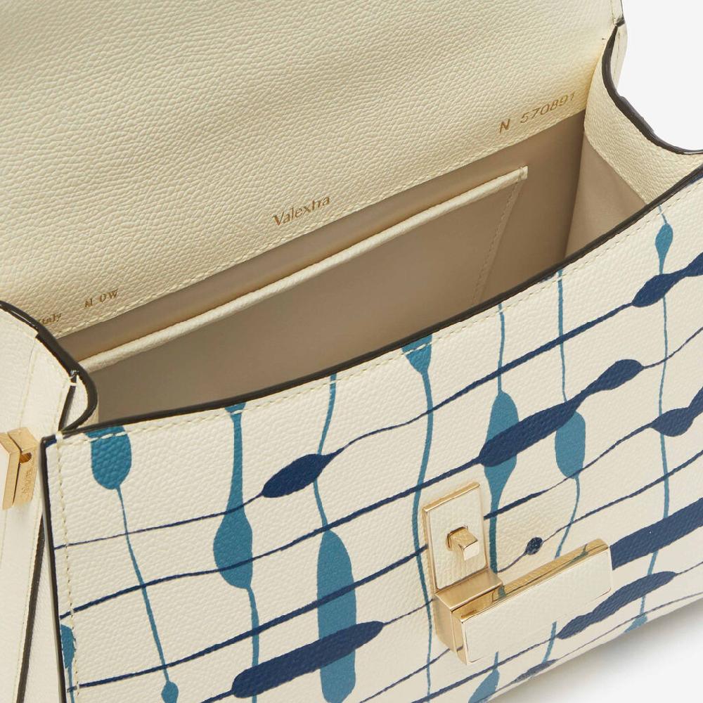 Valextra Borsa a mano Donna Mini in Pelle Bianca e Blu | Valextra Iside Fino Al -60%
