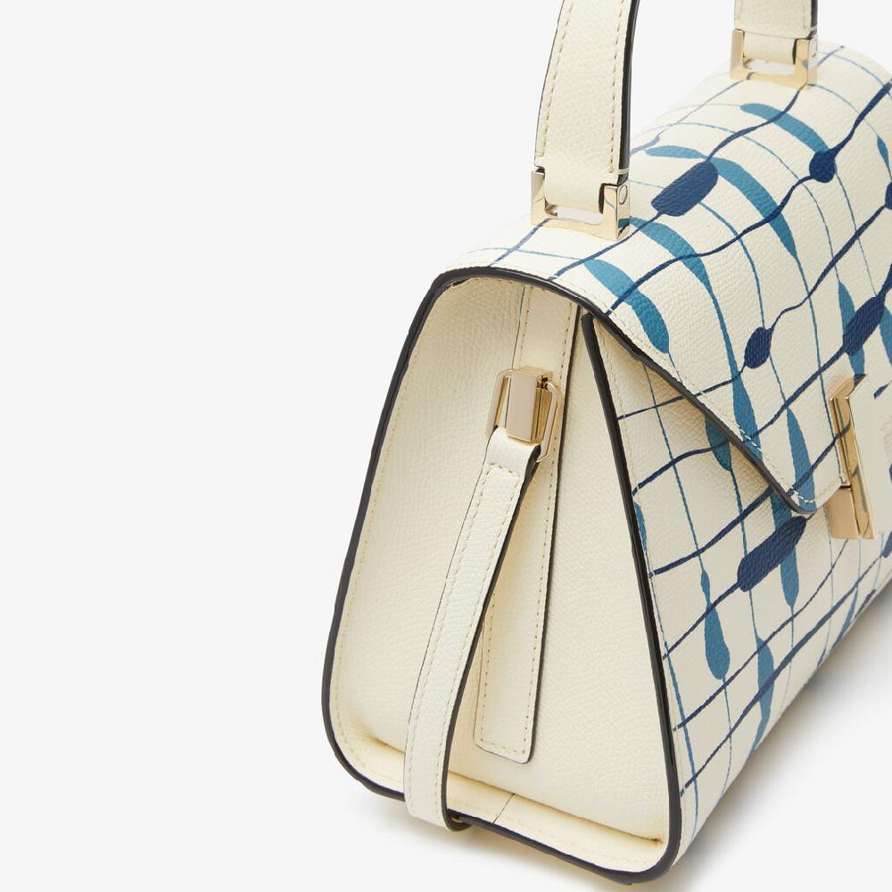 Valextra Borsa a mano Donna Mini in Pelle Bianca e Blu | Valextra Iside Fino Al -60%