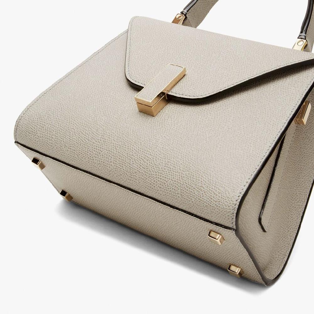 Valextra Valextra Iside: Borsa a mano Mini in Pelle Grigia Prezzo Ridotto