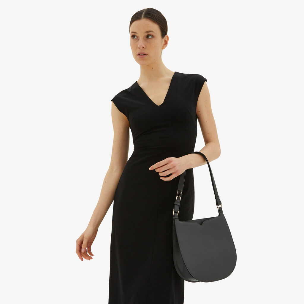 Valextra Borsa a spalla da Donna in Pelle Grigia | Valextra Hobo Presa