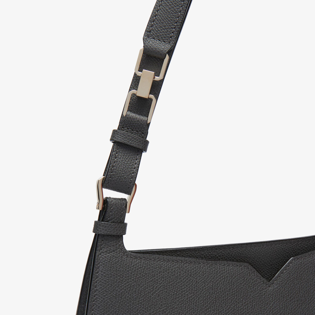 Valextra Borsa a spalla da Donna in Pelle Grigia | Valextra Hobo Presa