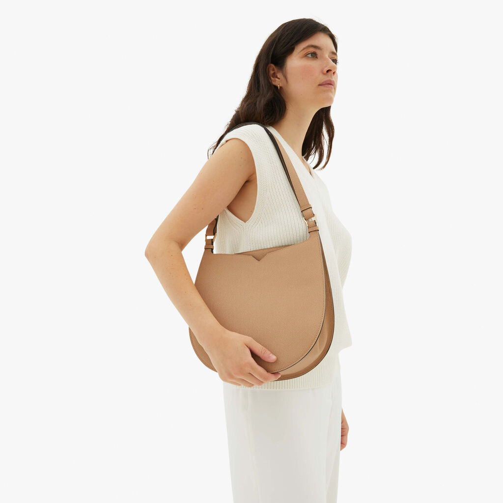 Valextra Borsetta a spalla Weekend in Pelle Beige | Valextra Hobo Sconto