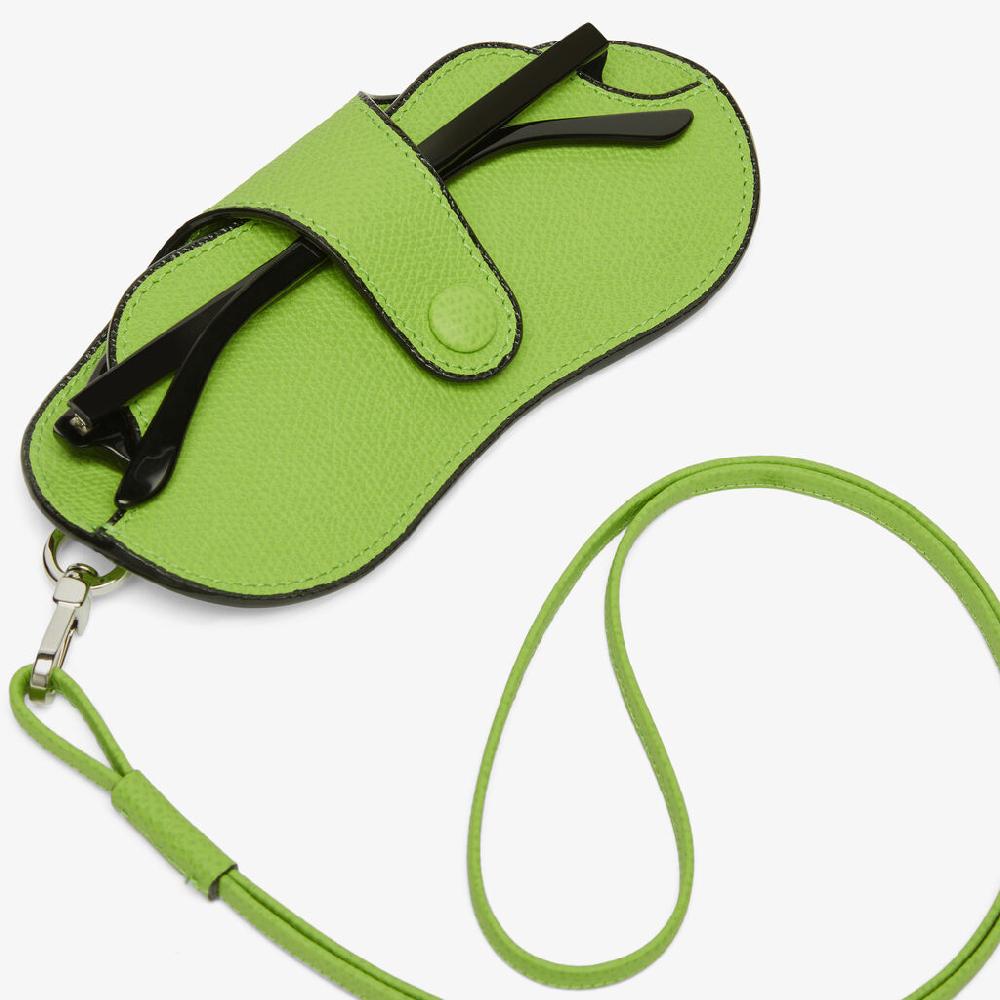 Valextra Custodia occhiali da Donna in Pelle Verde di Lusso | Valextra Vendita Calda