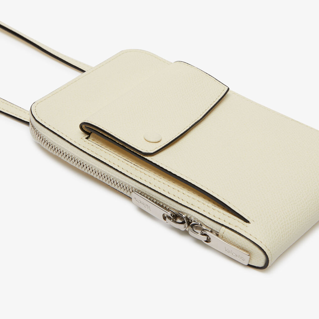 Valextra Porta telefono da Donna in Pelle Bianca | Valextra Pocket Negozio
