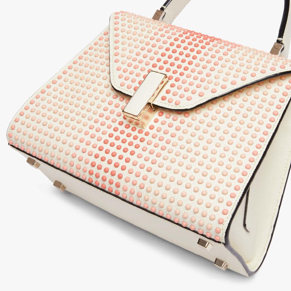 Valextra Borsa Donna con borchie Rosa in Pelle Bianca | Valextra Iside Italy