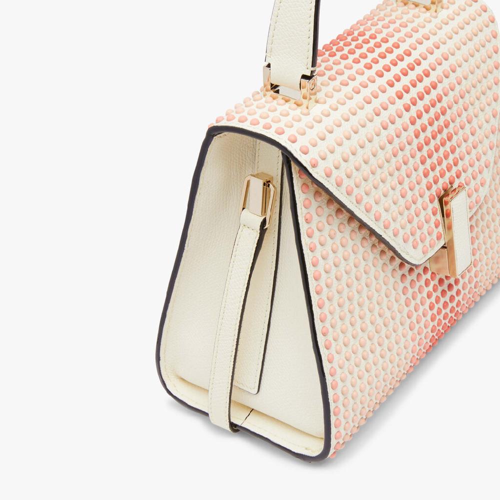 Valextra Borsa Donna con borchie Rosa in Pelle Bianca | Valextra Iside Italy