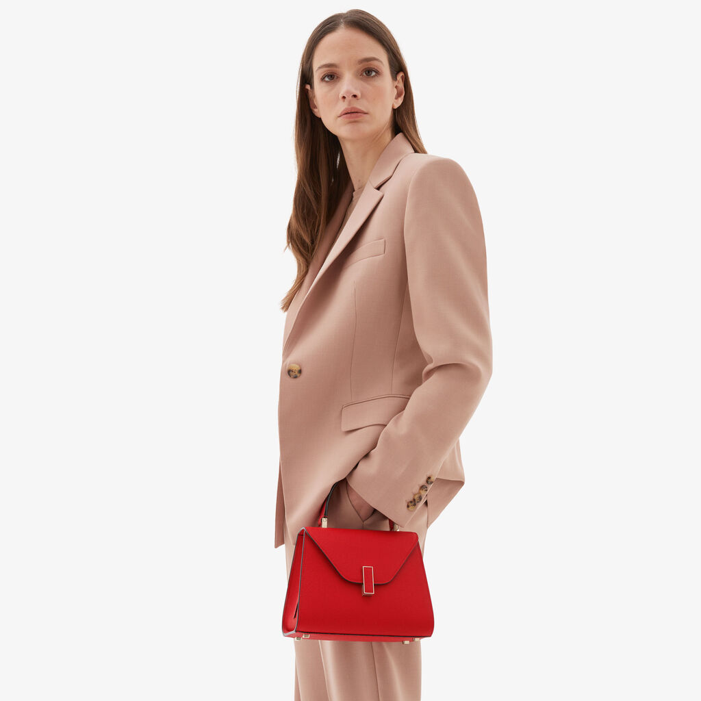 Valextra Borsetta a mano da Donna in Pelle Rossa | Valextra Iside Italia