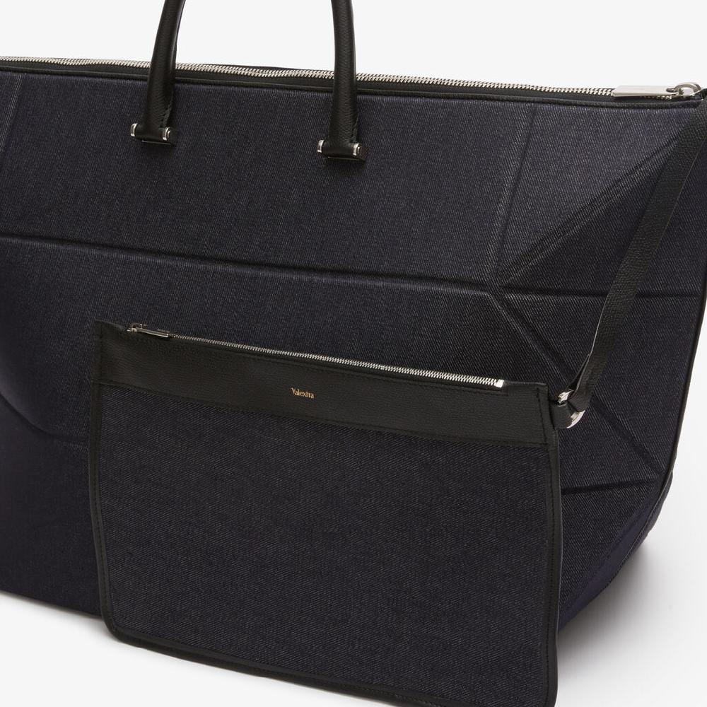 Valextra Borsa da viaggio pieghevole Blu e Nera | Valextra Poliedrica 2025