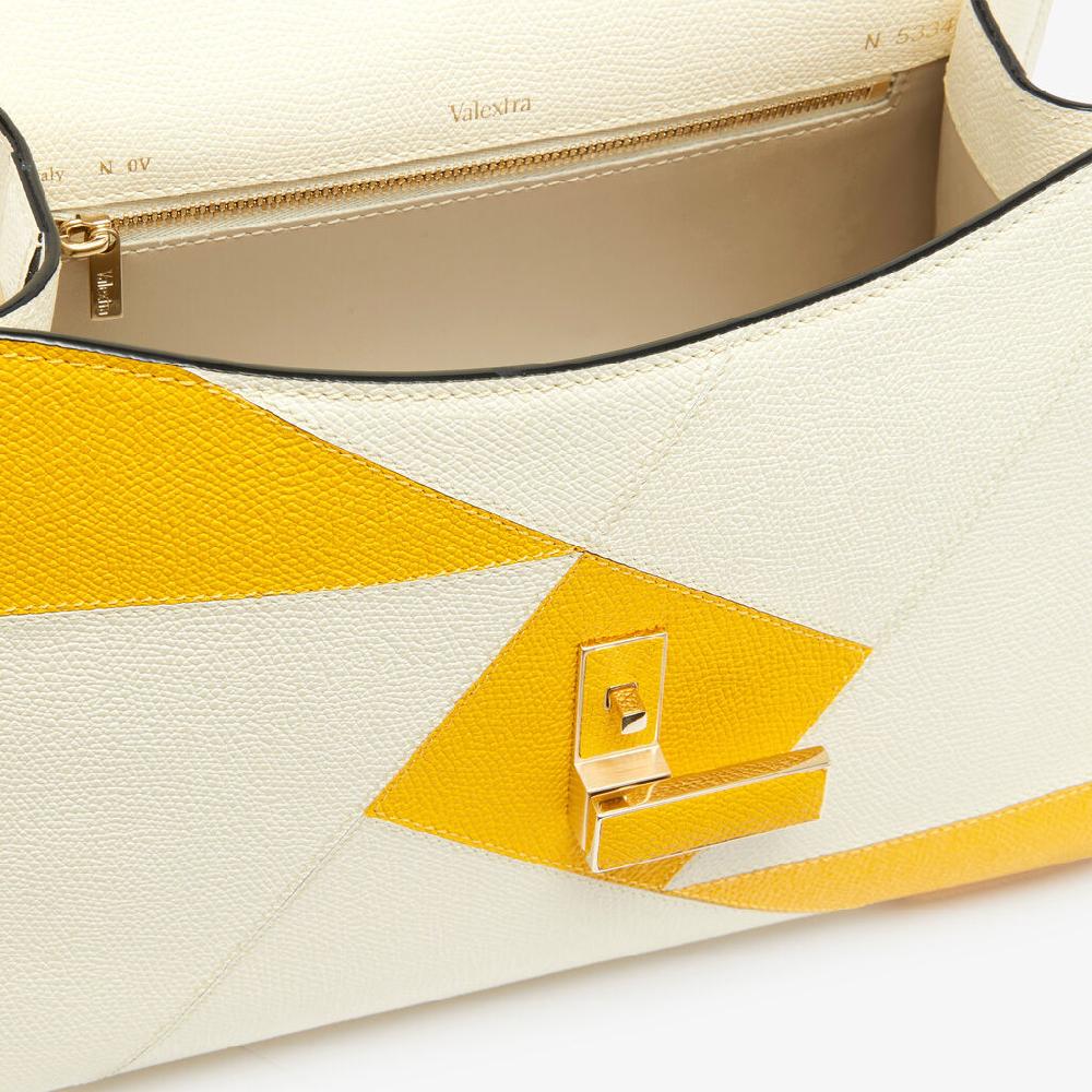 Valextra Borsa a mano da Donna Bianca e Gialla | Valextra Iside Qualità