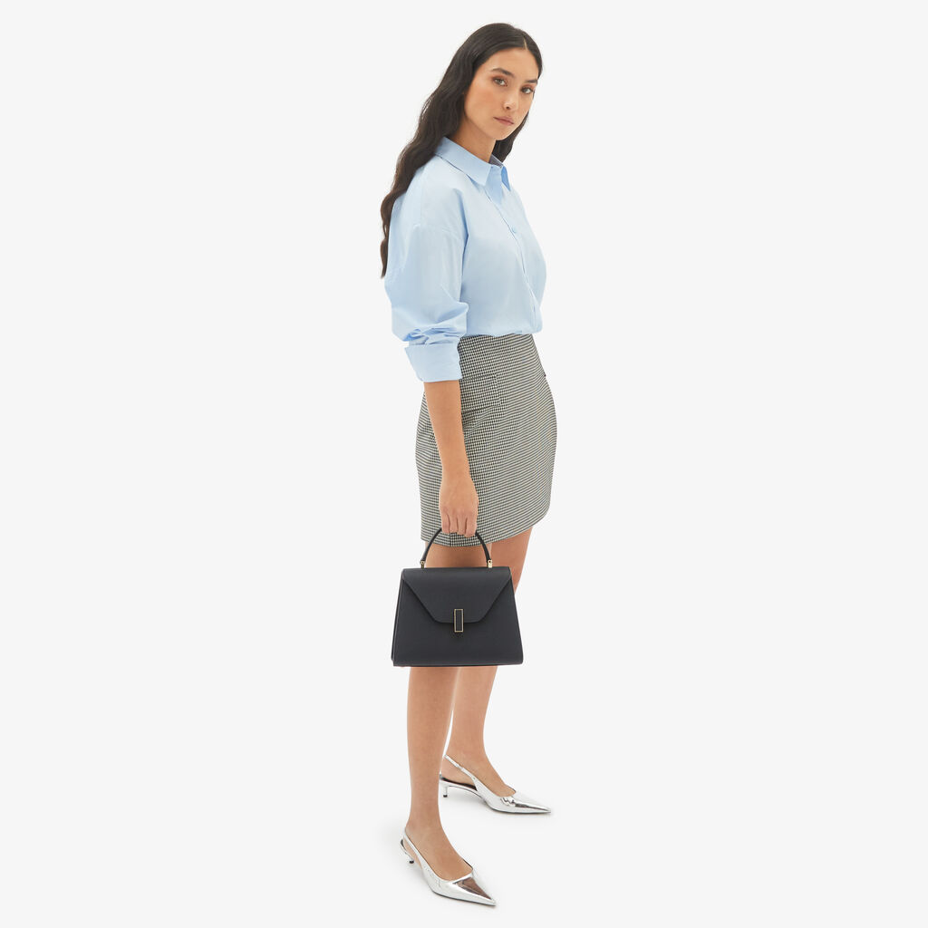 Valextra Borsa a mano Media in Pelle Blu Ottanio | Valextra Iside Vendita