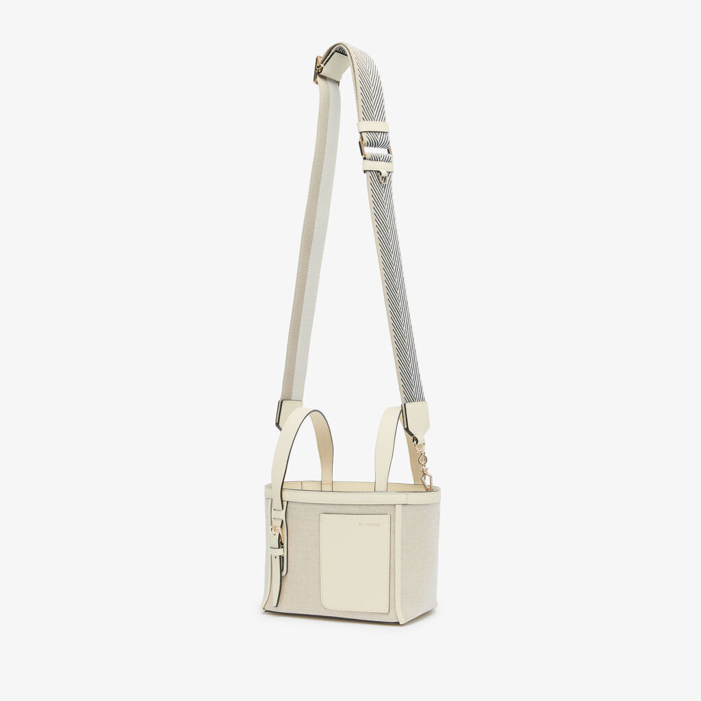 Valextra Borsa a secchiello Donna in Tela Bianca e Beige | Valextra Soft Promozione