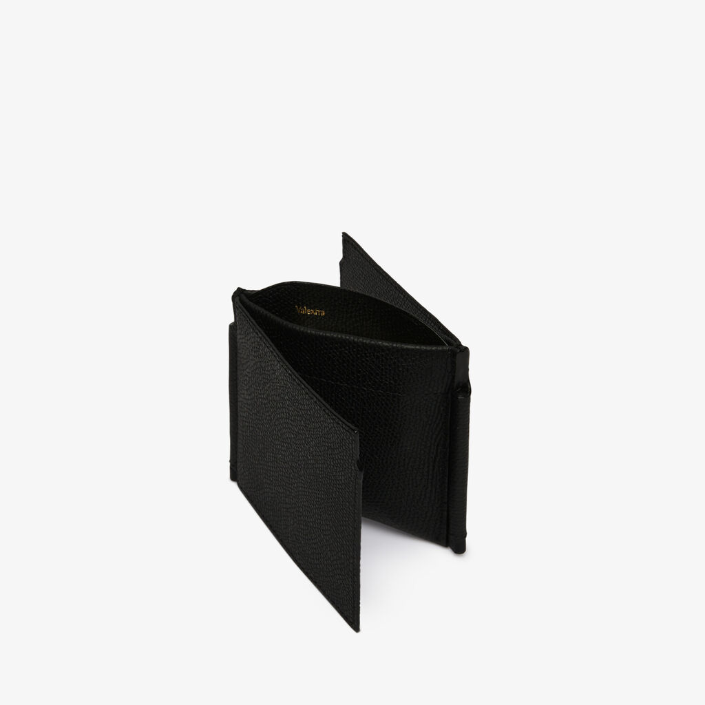 Valextra Portafoglio con fermasoldi trifold in Pelle Nera | Valextra Qualità Garantita