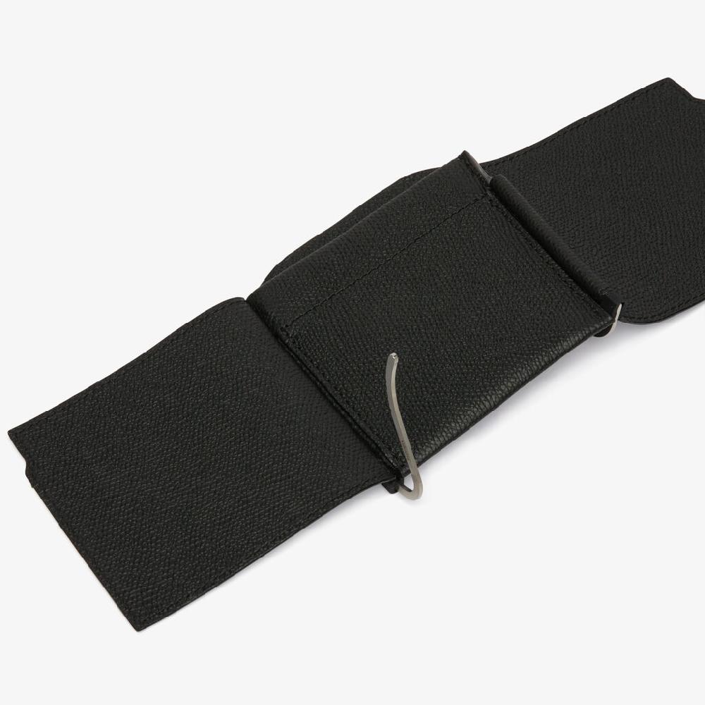 Valextra Portafoglio con fermasoldi trifold in Pelle Nera | Valextra Qualità Garantita