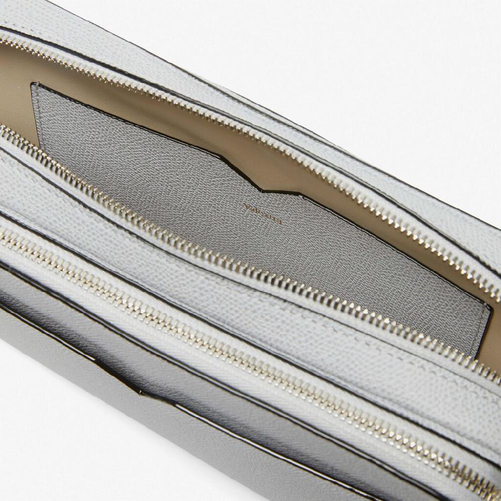 Valextra Borsetta a tracolla Bum Bag in Pelle Grigia | Valextra V-Line Promozione Limitata