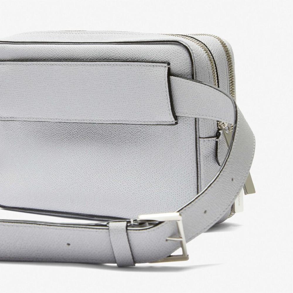 Valextra Borsetta a tracolla Bum Bag in Pelle Grigia | Valextra V-Line Promozione Limitata