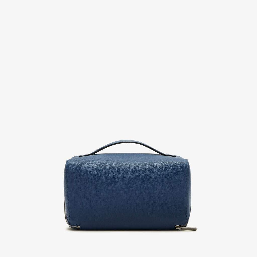 Valextra Beauty case da viaggio di Lusso in Pelle Blu | Valextra V-Line Shopping Online