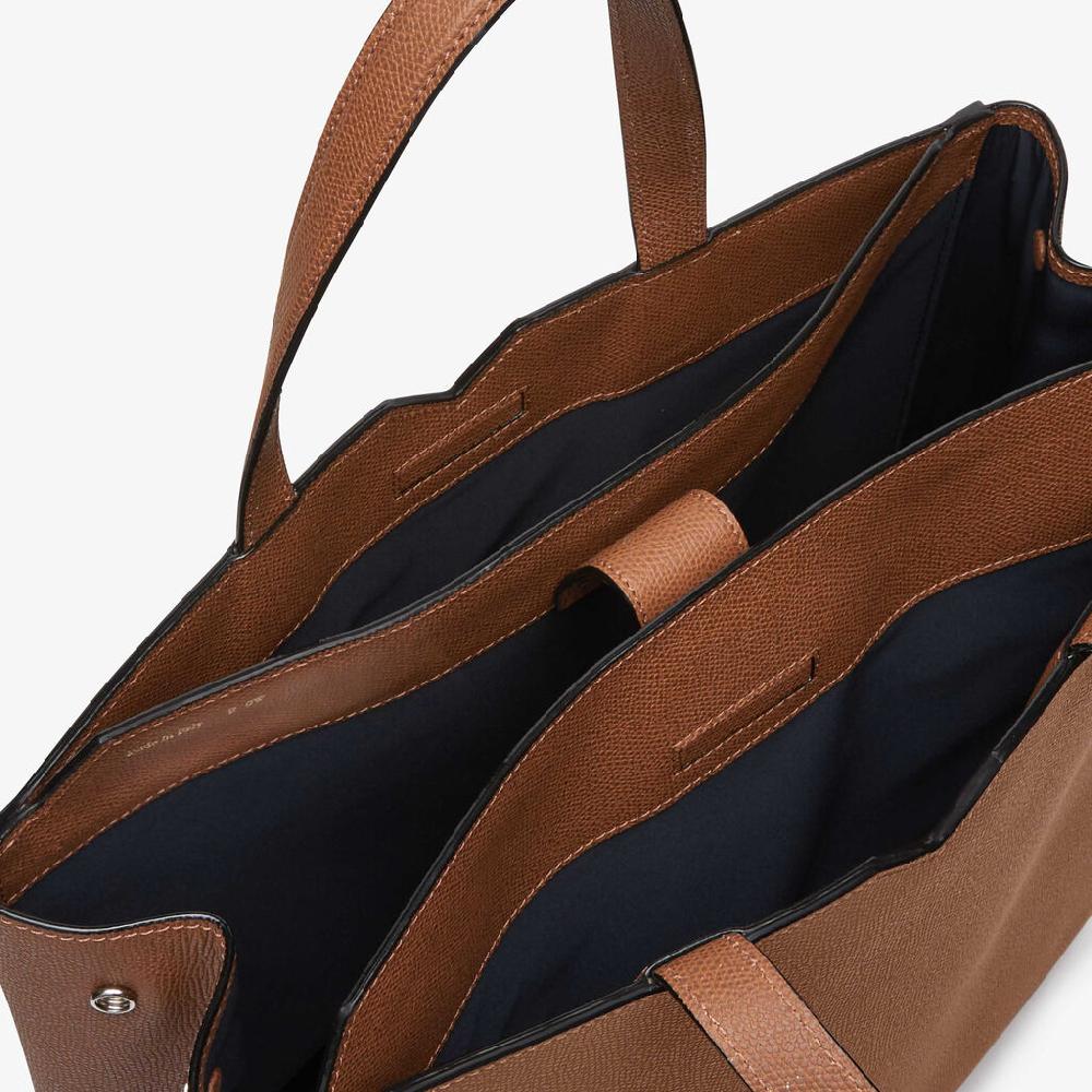 Valextra Borsa Shopping Uomo di Lusso in Pelle Marrone | Valextra V-Line Affare Del Giorno