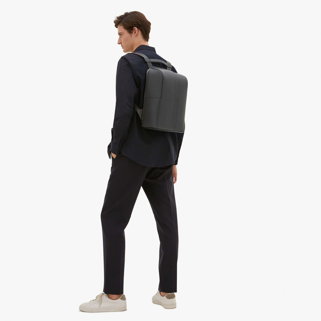 Valextra Valextra V-Line: Zaino da viaggio porta PC in Pelle Grigia Prezzo Ridotto