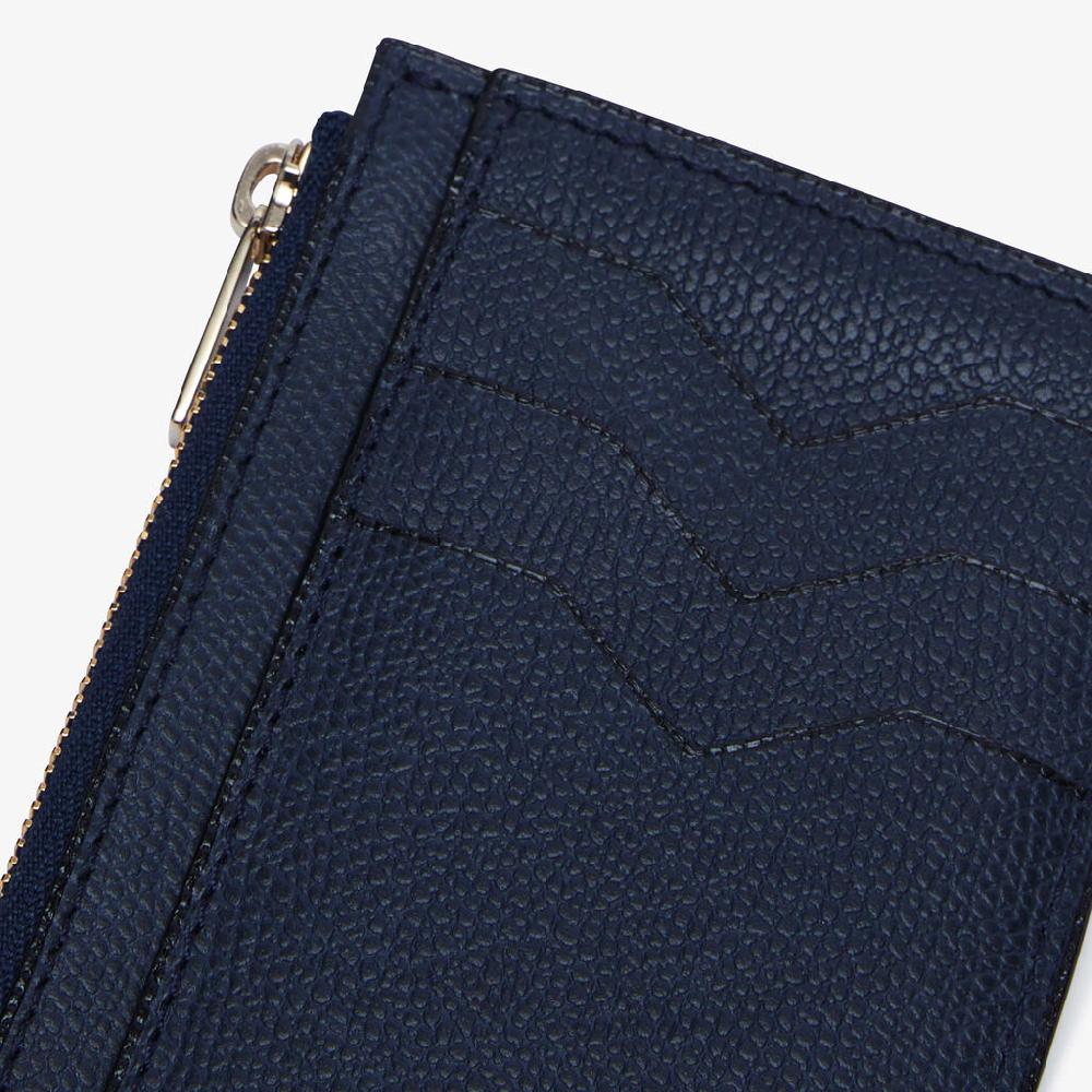 Valextra Porta carte da Uomo con zip di Lusso in Pelle Blu | Valextra Convenienza