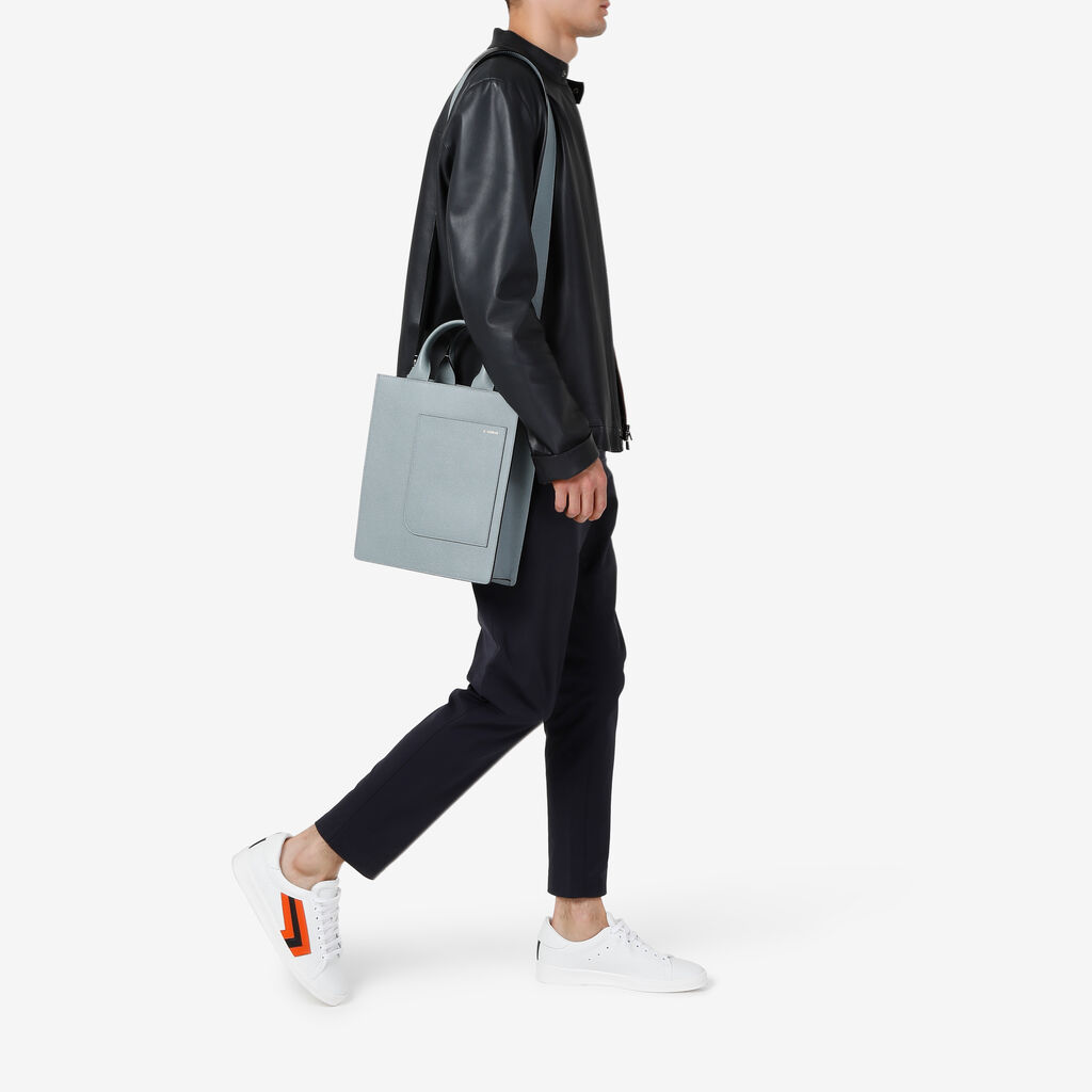 Valextra Tote bag Mini in Pelle Blu | Valextra Boxy Sconto