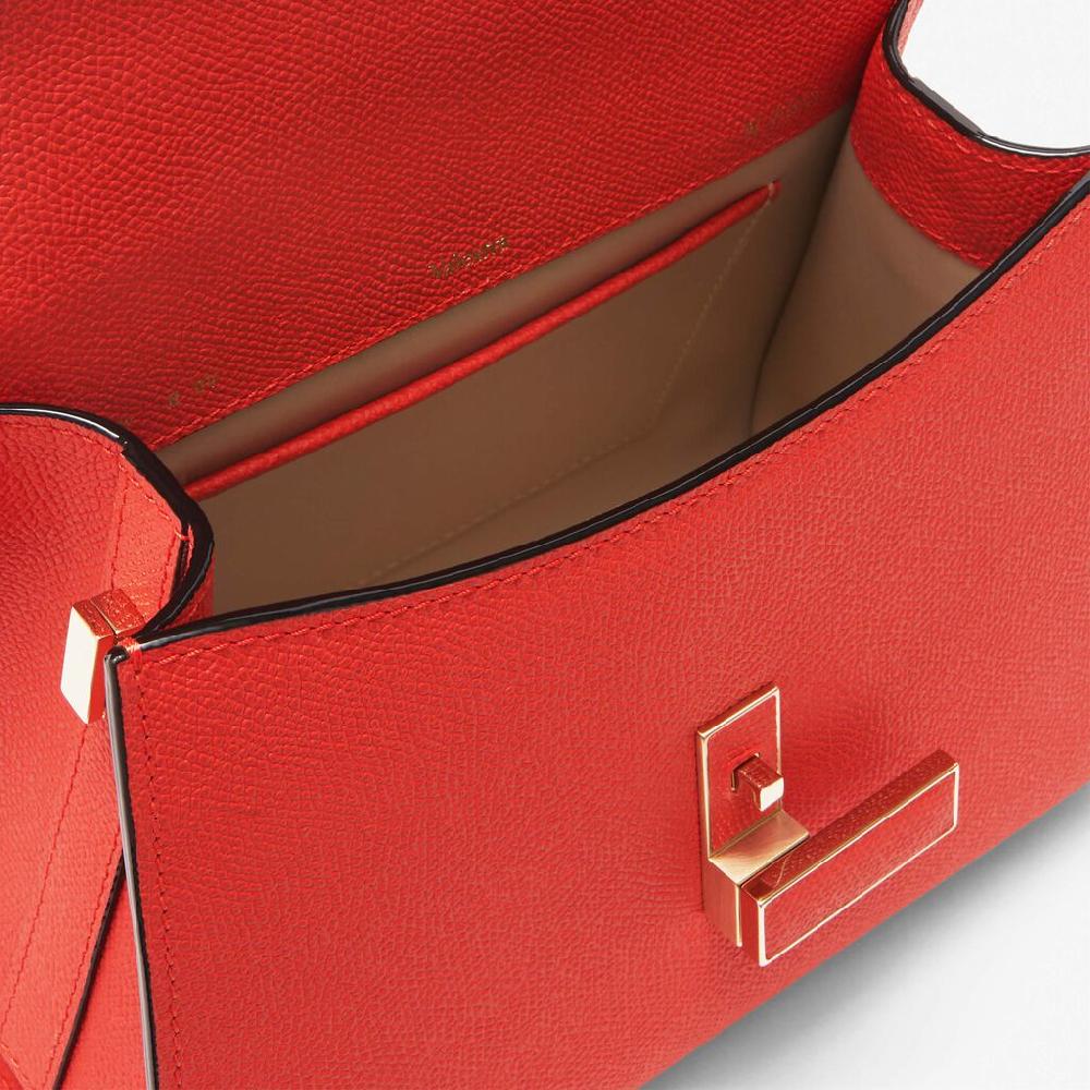 Valextra Borsa a mano Mini in Pelle Rossa Papavero | Valextra Iside Offerte