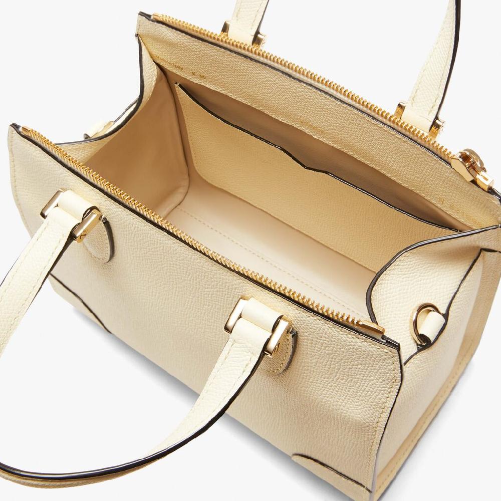 Valextra Borsa bauletto compatta in Pelle Bianca | Valextra Babila Saldi Di Fabbrica