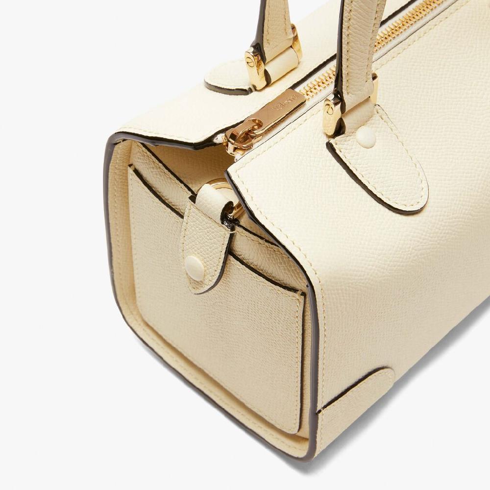 Valextra Borsa bauletto compatta in Pelle Bianca | Valextra Babila Saldi Di Fabbrica