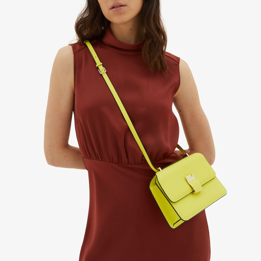 Valextra Borsa a tracolla da Donna in Pelle Gialla di Lusso | Valextra Negozio