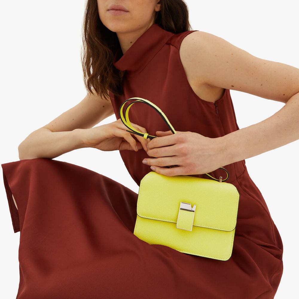 Valextra Borsa a tracolla da Donna in Pelle Gialla di Lusso | Valextra Negozio