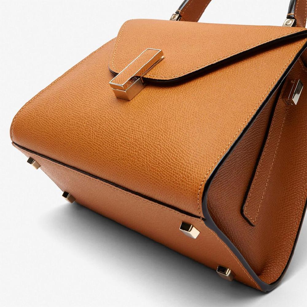 Valextra Valextra Iside: Borsa a mano Mini in Pelle Marrone Moda