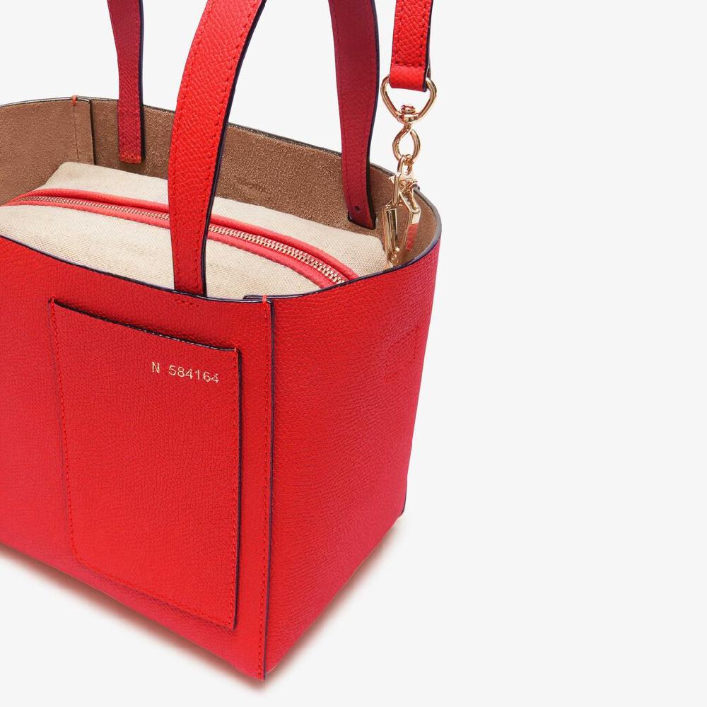 Valextra Borsa a secchiello da Donna di Lusso in Pelle Rossa | Valextra Soft 2025