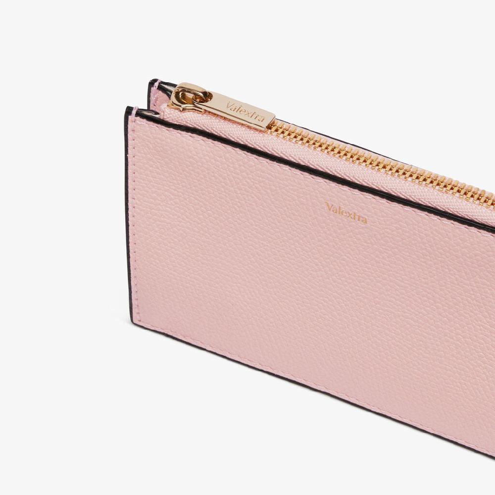 Valextra Portamonete compatto da Donna in Pelle Rosa | Valextra Qualità