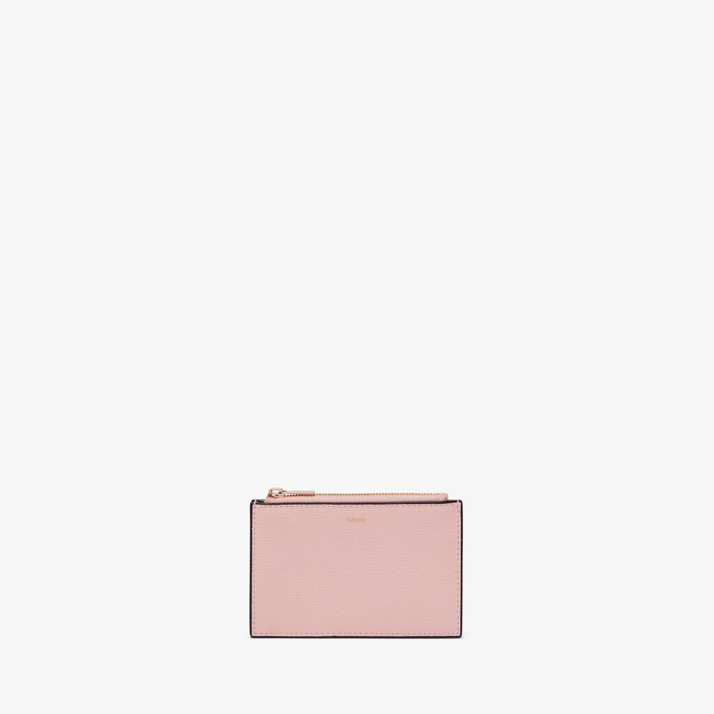Valextra Portamonete compatto da Donna in Pelle Rosa | Valextra Qualità