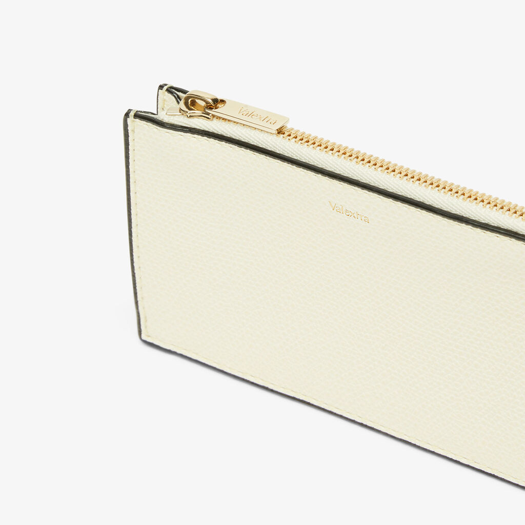 Valextra Porta carte raffinato in Pelle Bianca con zip | Valextra Vendita