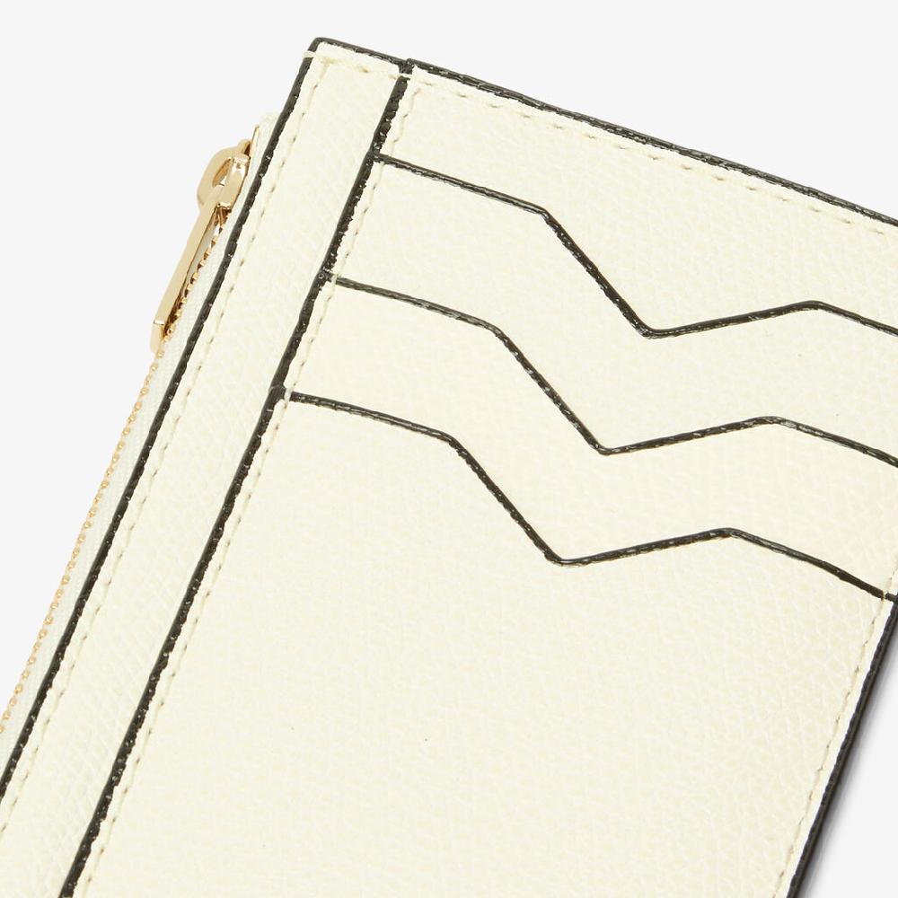 Valextra Porta carte raffinato in Pelle Bianca con zip | Valextra Vendita