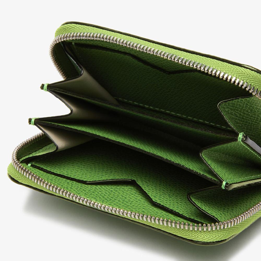 Valextra Portacarte da Donna in Pelle Verde | Valextra Zip Around Spedizione Gratuita