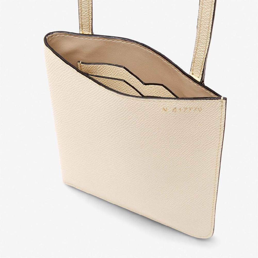 Valextra Borsa a tracolla sottile in Pelle Bianca | Valextra Soft Soddisfazione Garantita